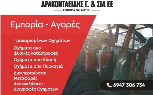 ΑΓΟΡΑ ΤΡΑΚΑΡΙΣΜΕΝΩΝ ΑΥΤΟΚΙΝΗΤΩΝ ΔΡΑΚΟΝΤΑΕΙΔΗΣ Γ & ΣΙΑ ΕΕ ΑΓΟΡΑ ΤΡΑΚΑΡΙΣΜΕΝΩΝ ΑΥΤΟΚΙΝΗΤΩΝ ΔΡΑΚΟΝΤΑΕΙΔΗΣ Γ & ΣΙΑ ΕΕ